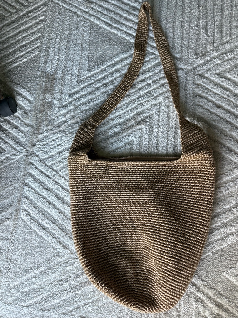 Crochet Crossbody Bag in Natural Tan - Picture 13 of 13